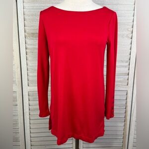 CHICO'S Red Long Sleeve Blouse with Snap Sleeves-XS